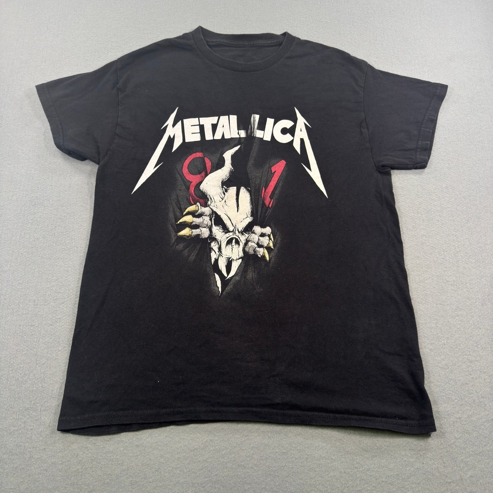 Metallica 81 Skull Graphic T-Shirt Mens Medium Black Short Sleeve Rock Band Tee